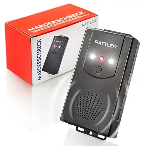 Produktbild: PATTLER® Marderschreck mobil mit Blitzlicht I Marderschreck Auto Batteriebetrieben I Effektive Abwehr mit Ultraschall & Blitzlicht I Dauerhafter Marderschutz für Auto, Dachboden, Haus, Garten