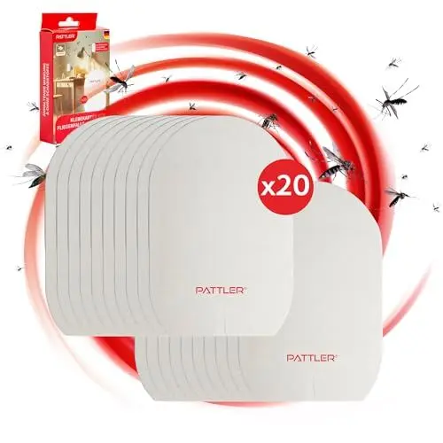 Produktbild: PATTLER® Nachfüllset mit 20 Klebekarten für UV Fliegenfalle - Fliegen Klebefalle - Extra Starke Klebefläche hält Insekten bei minimaler Berührung