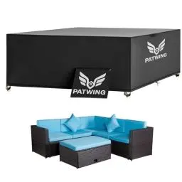 Produktbild: PATWING Gartenmöbel Abdeckung,600D Oxford Gewebe Abdeckhauben für Möbelsets,asserdicht,Winddicht,UV-Beständiges Abdeckung Gartenmöbel Winterfest für Sitzgruppe Gartentisc (270*180*89cm)