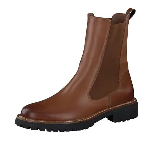 Produktbild: Paul Green Damen Chelsea-Boots, Frauen Chelsea Boots,uebergangsschuhe,uebergangsstiefel,Schlupfstiefel,flach,Stiefel,Mittelbraun (Cognac),39 EU / 6 UK