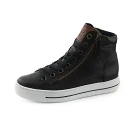 Produktbild: Paul Green Damen Hightop-Pauls, Frauen High-Top Sneaker,Sportschuhe,Freizeitschuhe,Turnschuhe,Laufschuhe,schnürschuhe,Schwarz (Black/Cognac),40 EU / 6.5 UK