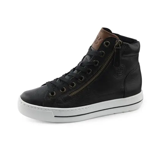 Produktbild: Paul Green Damen, Frauen High-Top Sneaker,straßenschuhe,Strassenschuhe,Freizeitschuhe,Turnschuhe,Laufschuhe,mid Cut,Schwarz (JA),38.5 EU / 5.5 UK