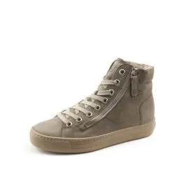 Produktbild: Paul Green Damen Hightop-Pauls, Frauen High-Top Sneaker,Freizeitschuhe,Turnschuhe,Laufschuhe,schnürschuhe,high top Sneaker,Beige (Taupe),38 EU / 5 UK