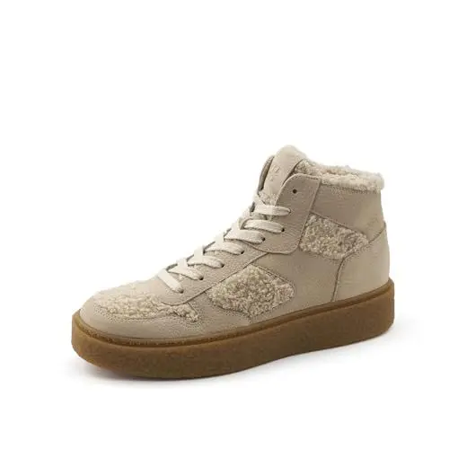 Produktbild: Paul Green Damen Hightop-Pauls mit Wechselfußbett, Frauen High-Top Sneaker,Warm gefüttert,schnürstiefeletten,Halbschuhe,Beige (Almond),38 EU / 5 UK