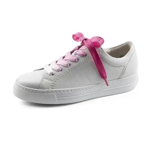 Produktbild: Paul Green Damen SUPER Soft Pauls mit Relax-Weite, Frauen Low-Top Sneaker,Wechselfußbett,Plateausohle,Halbschuhe,Sportschuhe,Weiß (White/Flamingo),41 EU / 7.5 UK