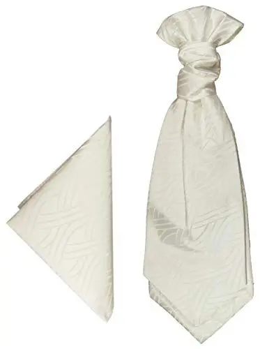 Produktbild: Paul Malone Hochzeitskrawatten Set elfenbein Ivory 2tlg Plastron mit Einstecktuch - Hochzeit Krawatte