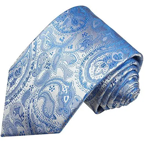 Produktbild: Paul Malone Krawatte 100% Seidenkrawatte blau paisley