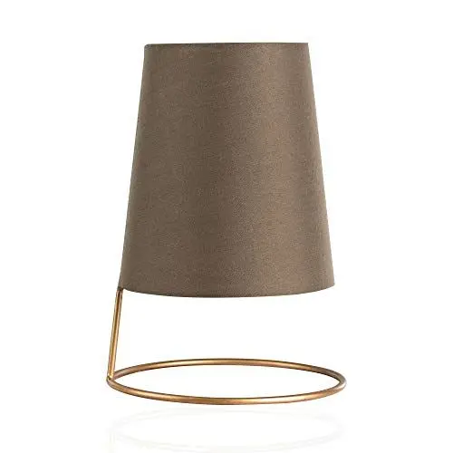 Produktbild: Pauleen 48001 Shiny Circle Tischleuchte max. 20W Tischlampe für E14 Lampen Nachttischlampe Gold Braun 230V Metall/Stoff ohne Leuchtmittel