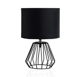 Produktbild: Pauleen 48016 Shiny Diamond Tischleuchte max. 20W Tischlampe für E27 Lampen Nachttischlampe Schwarz 230V Metall/Stoff ohne Leuchtmittel
