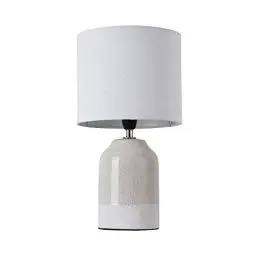 Produktbild: Pauleen 48022 Sandy Glow Tischleuchte max. 20W Tischlampe für E14 Lampen Nachttischlampe Beige Weiß 230V Keramik/Stoff ohne Leuchtmittel