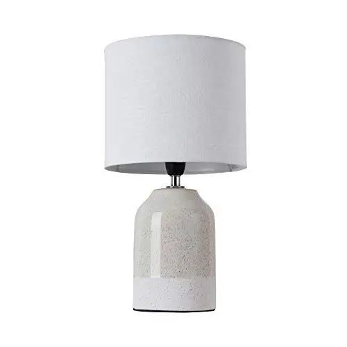 Produktbild: Pauleen 48022 Sandy Glow Tischleuchte max. 20W Tischlampe für E14 Lampen Nachttischlampe Beige Weiß 230V Keramik/Stoff ohne Leuchtmittel
