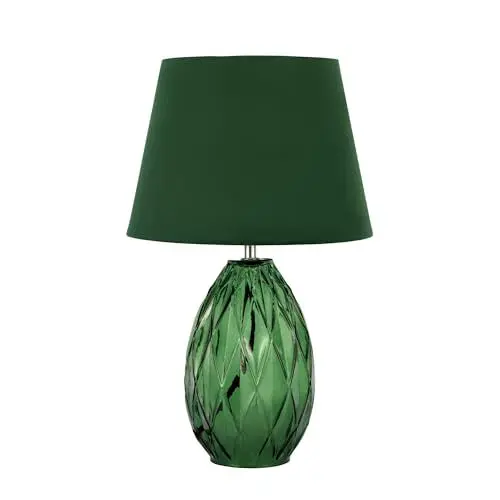 Produktbild: Pauleen 48156 Crystal Velvet Tischleuchte Stoffschirm Samt Tischlampe aus Glas Grün max20W E14 Grün 230V Glas/Stoff