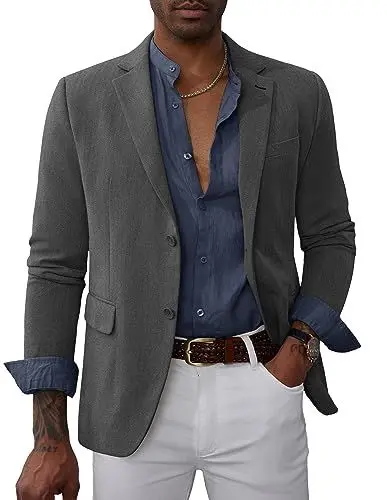 Produktbild: PaulJones Herren Sakko Regular Fit Casual Fit Gentleman Leichte Sakko Sportlich Modern Anzugjacke Herren 48 Dunkelgrau 472A23-3