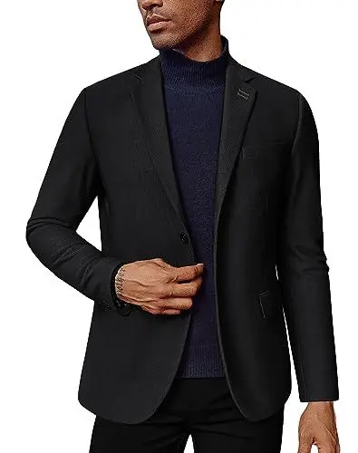 Produktbild: PaulJones Sakko Herren Sportlich Anzugjacke Hochzeit Regular Fit Sakko Zweiknopf L Schwarz