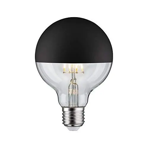 Produktbild: Paulmann 28676 LED Lampe Filament G95 6W Leuchtmittel Kopfspiegel Schwarz matt 2700K Warmweiß dimmbar E27, 1 Stück (1er Pack)