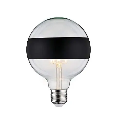 Produktbild: Paulmann 28682 LED Lampe Filament G125 6W Leuchtmittel Ringspiegel Schwarz matt 2700K Warmweiß dimmbar E27
