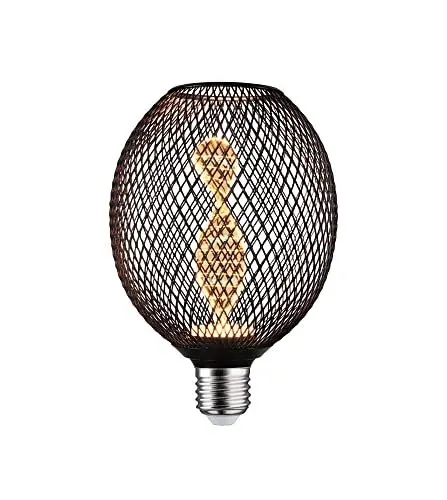 Produktbild: Paulmann 29086 Metallic Glow Edition Standard 230V LED Globe E27 Helix 3,5W 110lm 110mm Schwarz Metall 1800K