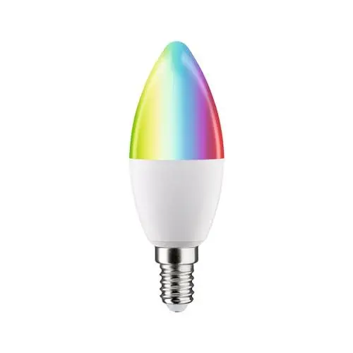Produktbild: Paulmann 29146 Standard 230V Smart Home Zigbee LED Birne E14 470lm 5W RGBW+ dimmbar Matt Leuchtmittel