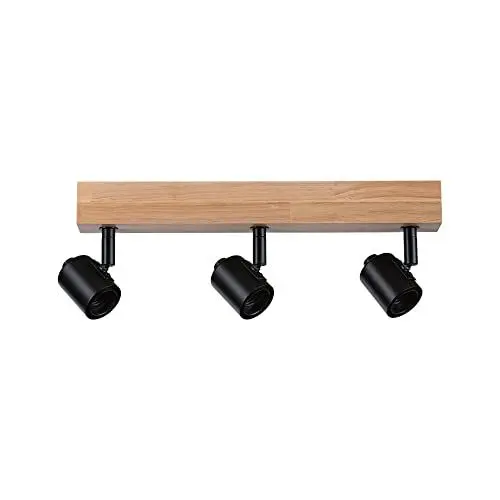 Produktbild: Paulmann 66772 Strahler Arvid 3-flammig max. 3x20 Watt Deckenleuchte Schwarz/Holz Spot Metall E27
