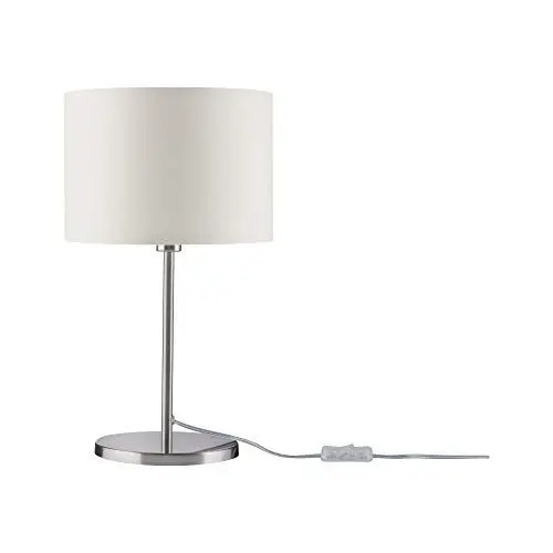 Produktbild: Paulmann 70923 Tischleuchte Tessa rund max. 40 Watt Nachttischlampe Creme, Eisen gebürstet Tischlampe Metall, Stoff E14 ohne Leuchtmittel