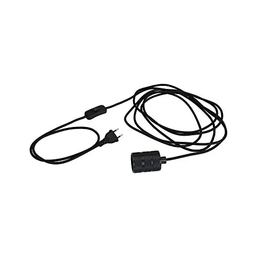 Produktbild: Paulmann 78436 Pendelleuchte Neordic Pendelleuchte Tilla inkl. Stecker ohne Leuchtmittel max. 20 Watt Hängeleuchte Schwarz Metall E27