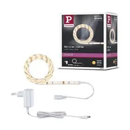 Produktbild: Paulmann 78953 LED Stripe SimpLED Set 1,5m Warmweiß 230/12V DC incl. 1x5 Watt Strip Weiß Lichtband Kunststoff Lichtstreifen 3000 K