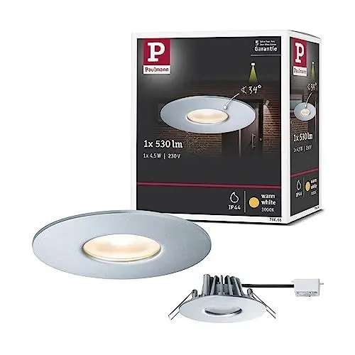 Produktbild: Paulmann 796.66 House Downlight 230V Einbauleuchte IP44 Warmweiß 4,4W 34°Ausstrahlwinkel 79666 Outdo