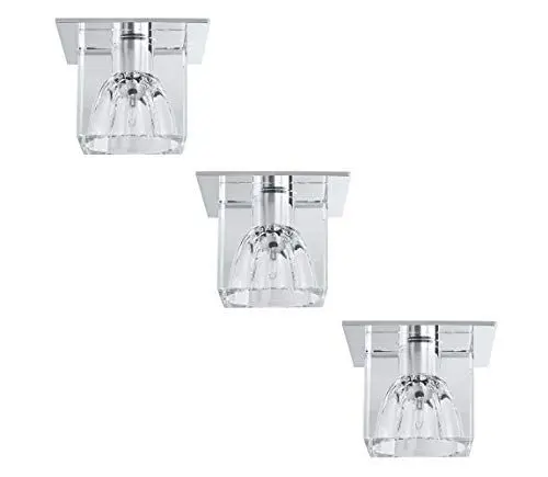 Produktbild: Paulmann 920.18 Quality EBL Set Glassy Cube 3x10W 230/12V Niedervolt 83mm Klar/Chrom 92018 Spot Einbaustrahler Einbauleuchte