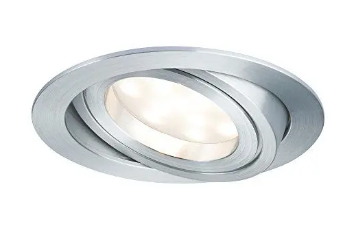 Produktbild: Paulmann 92832 Einbauleuchte LED Coin Einbaustrahler satiniert rund Spot IP23 sprühwassergeschützt 7W Alu 1er-Komplettset dimmbar und schwenkbar