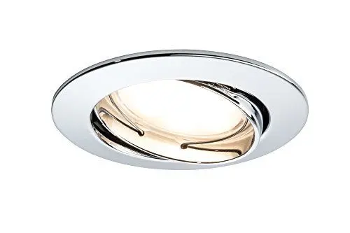 Produktbild: Paulmann 92836 LED Coin Einbaustrahler satiniert rund Spot IP23 sprühwassergeschützt 7W Chrom 1er-Komplettset dimmbar und schwenkbar Einbauleuchte, Verschiedene Materialien, 7 W, Silber