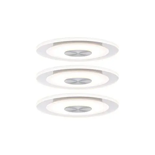 Produktbild: Paulmann 92907 LED Einbauleuchte Whirl rund Einbaustrahler 3x5,5W Deckeneinbauspot Alu Satin Einbaulampe Einbaulicht dimmbar Deckeneinbauleuchte