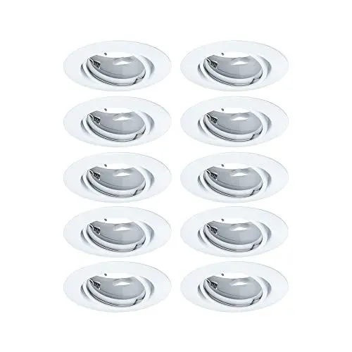 Produktbild: Paulmann EBL 93400 Base LED Einbauleuchte rund max. 10 Watt Einbaustrahler Weiß matt Einbaulampe Metall Deckenspot GU10