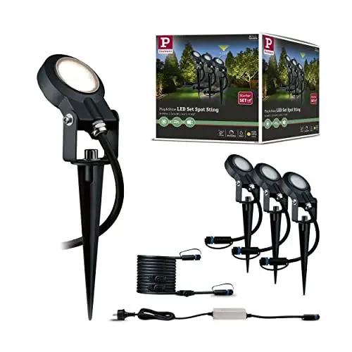 Produktbild: Paulmann Leuchten Paulmann 93696 Outdoor Plug & Shine 3er-Set Spot Sting Basisset IP67 3000K 3 x 6W