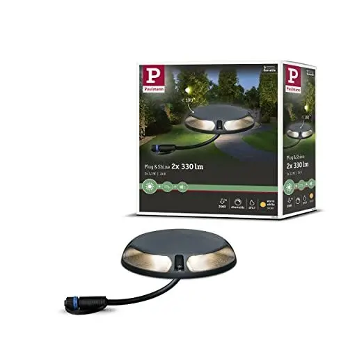 Produktbild: Paulmann Beleuchtungssystem Plug&Shine LED-Bodenaufbauleuchte 3 W Warm-Weiß 93920 Anthrazit 2er Set