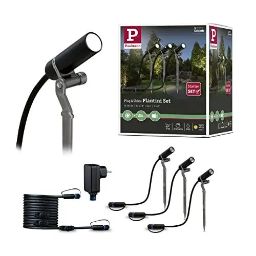 Produktbild: Paulmann 941.54 Outdoor Plug & Shine Spot Plantini Set Set 3000K 24V Anthrazit Alu 94154 Aussenleuch