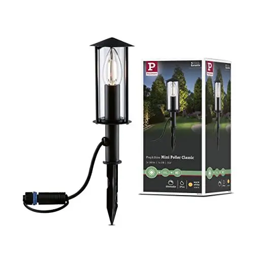 Produktbild: Paulmann Mini Poller 94323 Plug & Shine LED Außenleuchte Minipoller Classic IP44 incl. 1x2 Watt dimmbar Klar Metall 3000 K E14, 2 W, Anthrazit