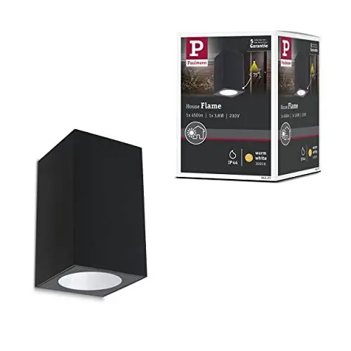 Produktbild: Paulmann 94327 LED Außenleuchte Außenwandleuchte Flame IP44 eckig incl. 1x3,8 Watt Anthrazit Aluminium 3000 K