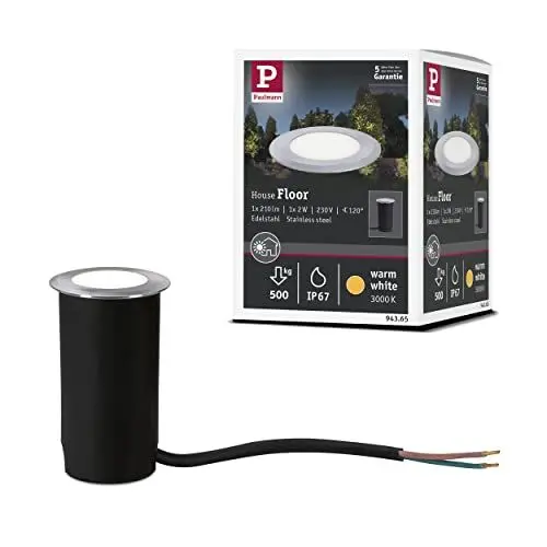 Produktbild: Paulmann 94365 LED Außenleuchte Bodeneinbauleuchte IP67 rund incl. 1x2 Watt Edelstahl gebürstet Außenlampe Edelstahl, Kunststoff 3000 K