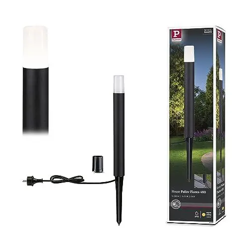 Produktbild: Paulmann 94385 LED Außenleuchte Pollerleuchte Flarea IP65 400mm incl. 1x3,1 Watt Schwarz Außenlampe Aluminium 3000 K