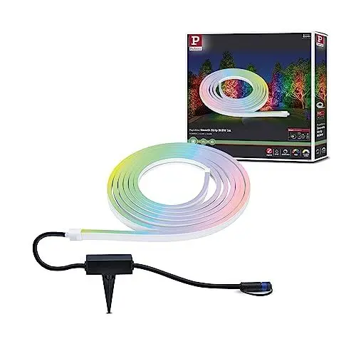 Produktbild: Paulmann 94561 Plug & Shine LED Außenleuchte Stripe Smart Home Zigbee Smooth IP67 5m incl. 1x22 W dimmbar RGBW Farbsteuerung Weiß Kunststoff 3000 K