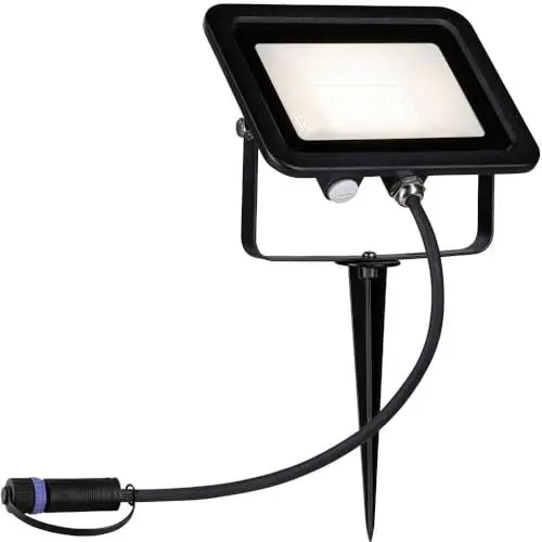 Produktbild: Paulmann 94575 Plug & Shine LED Außenleuchte Gartenstrahler Fluter IP65 Warmweiß incl. 1x15,5 Watt Schwarz Aluminium Spot 3000 K