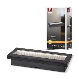 Produktbild: Paulmann 94576 LED Solar Bodeneinbauleuchte Domenic IP67 eckig incl. 1x0,1 W Warmweiß Schwarz kabellos Kunststoff wiederaufladbar 3000 K