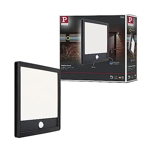 Produktbild: Paulmann 94665 LED Außenleuchte Panel Lamina mit Bewegungsmelder IP44 eckig incl. 1x14,5 W Warmweiß Schwarz Außenpanel Kunststoff Lichtpanel 3000 K