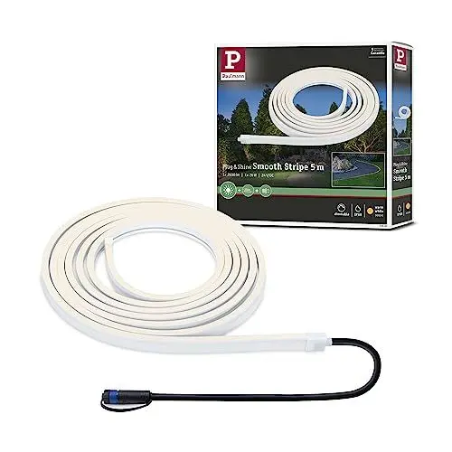 Produktbild: Paulmann 94680 Plug & Shine LED Außenleuchte Stripe Smooth IP68 5m incl. 1x11 W dimmbar Weiß Kunststoff 3000 K