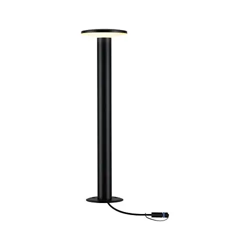 Produktbild: Paulmann 94723 Plug & Shine LED Außenleuchte Pollerleuchte Plate Einzelleuchte IP44 2200K 7W Anthrazit rund dimmbar Goldlicht Kunststoff