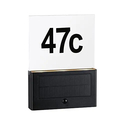 Produktbild: Paulmann 94725 LED Solar Hausnummernleuchte Neda Bewegungsmelder insektenfreundlich IP44 2200K 30lm Anthrazit Goldlicht Kunststoff