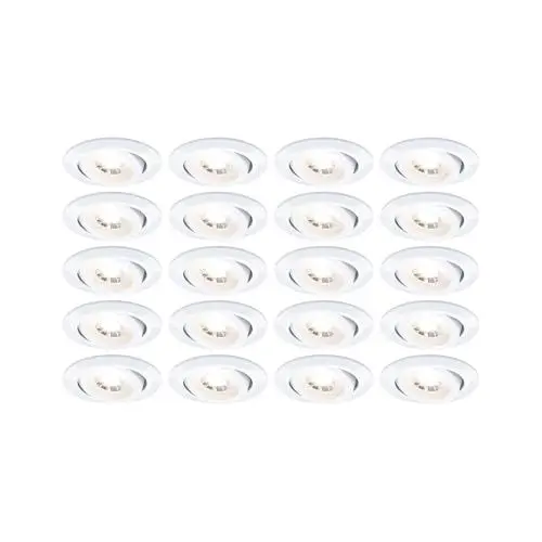 Produktbild: Paulmann 99997 LED Einbauleuchte 20er-Pack schwenkbar 82mm 70° 20x4,8W 20x450lm 230V 3000K Weiß matt