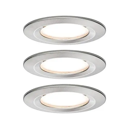 Produktbild: Paulmann 93494 Einbauleuchte LED Coin Nova rund 6,5W Eisen 3er-Set starr 3-Stufen-Dimmbar IP44 spritzwassergeschützt