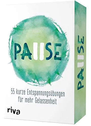 Produktbild: Pause: 55 kurze Entspannungsübungen für mehr Gelassenheit. Das Kartendeck. Langfristig Stress reduzieren und zu mehr Achtsamkeit und innerer Ruhe finden