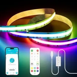 Produktbild: PAUTIX USB RGB Smart IC COB LED Streifen 3m 5V,1800LEDs Pixel Adressierbares Farbwechselnde RGB LED Band,Funktioniert für Alexa/Google Assistant,RF Fernbedienung für TV Weihnachtsfeier DIY Dekoration